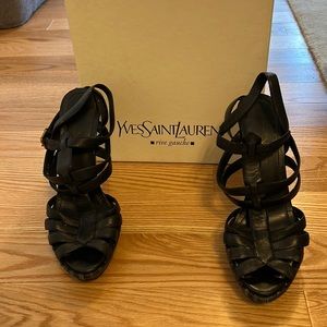 Yves Saint Laurent Strappy Black Heels Size 10/40